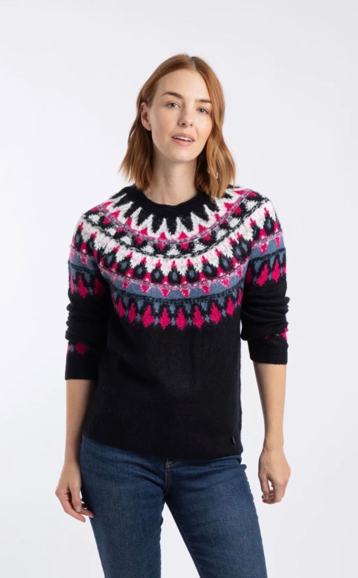 LOWELL FAIR ISLE NAVY JUMPER