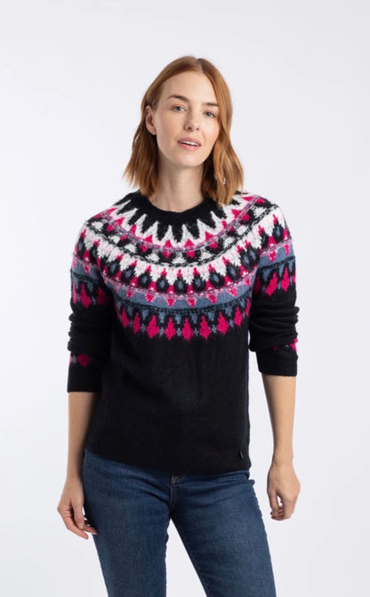LOWELL FAIR ISLE NAVY JUMPER