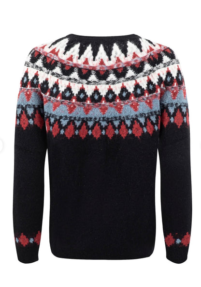 LOWELL FAIR ISLE NAVY JUMPER