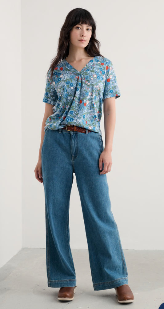 Barnoon Jersey Printed Short-Sleeve Top Still Life Sea Holly