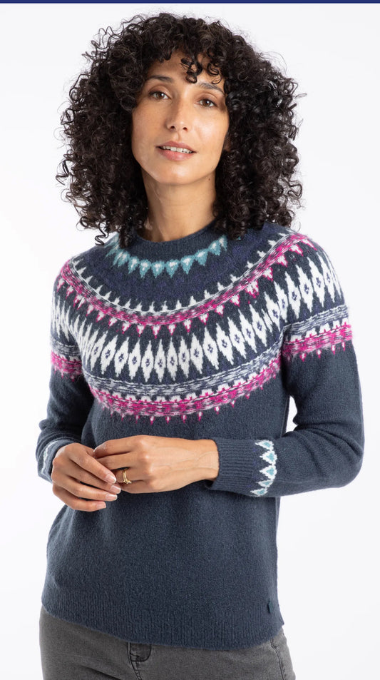 Lowell Fair Isle Jumper Navy
