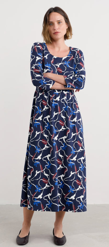 Emily Waisted Dress Kestrel Flight Maritime