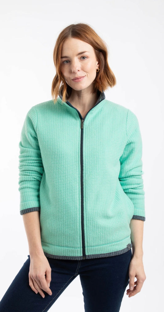 Beye 1/4 Zip Grid Fleece Bevelled Glass