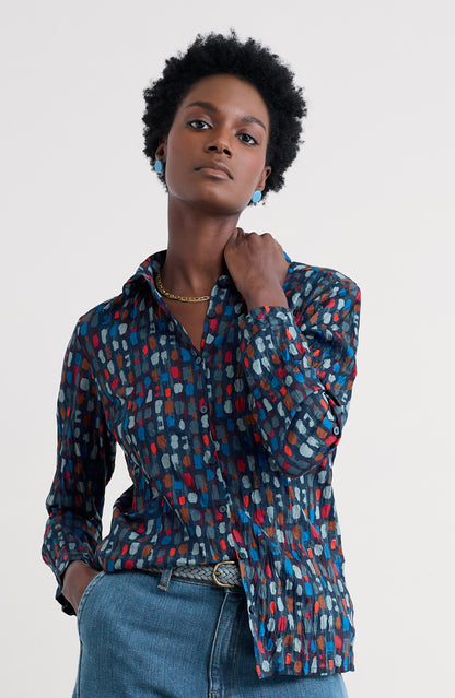 Larissa Shirt Dye Strokes Dark Lugger