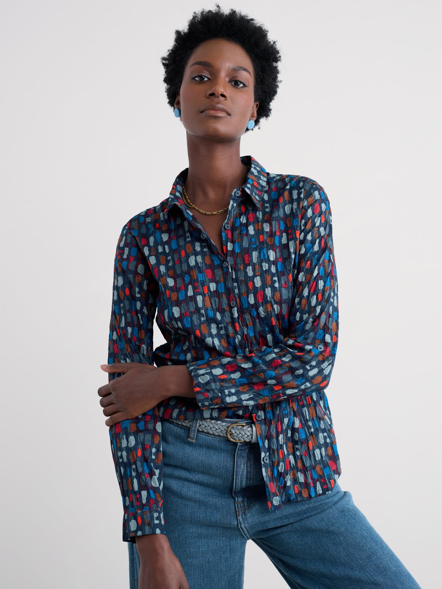 Larissa Shirt Dye Strokes Dark Lugger