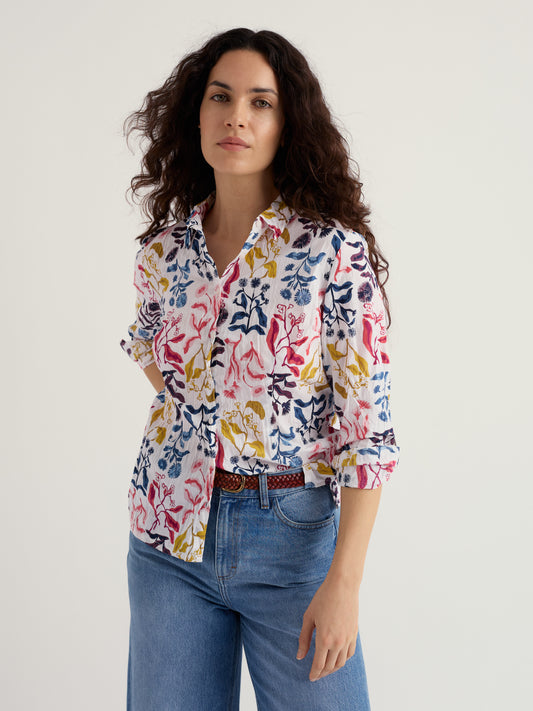 Larissa Shirt Inky Botanical Chalk