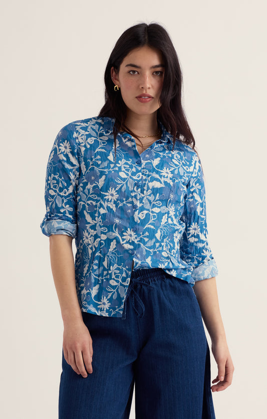 Larissa Shirt -Winding Meadow Sailboats