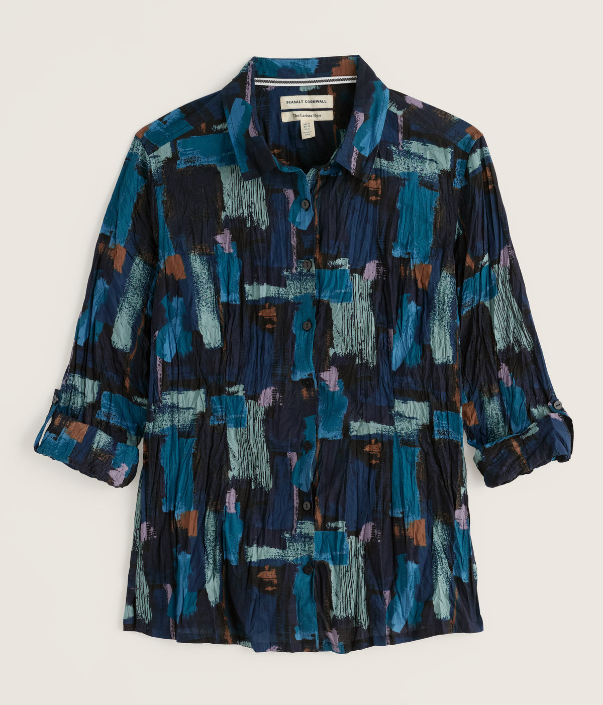 Larissa Shirt-Paint Texture Maritime