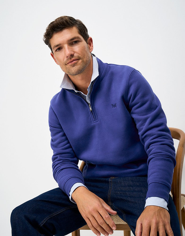 Classic Half Zip Sweat in Ultra Marine