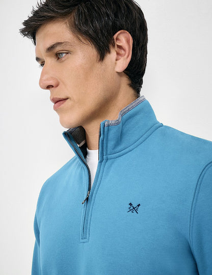 Classic Half Zip Sweat in Mozaic Blue