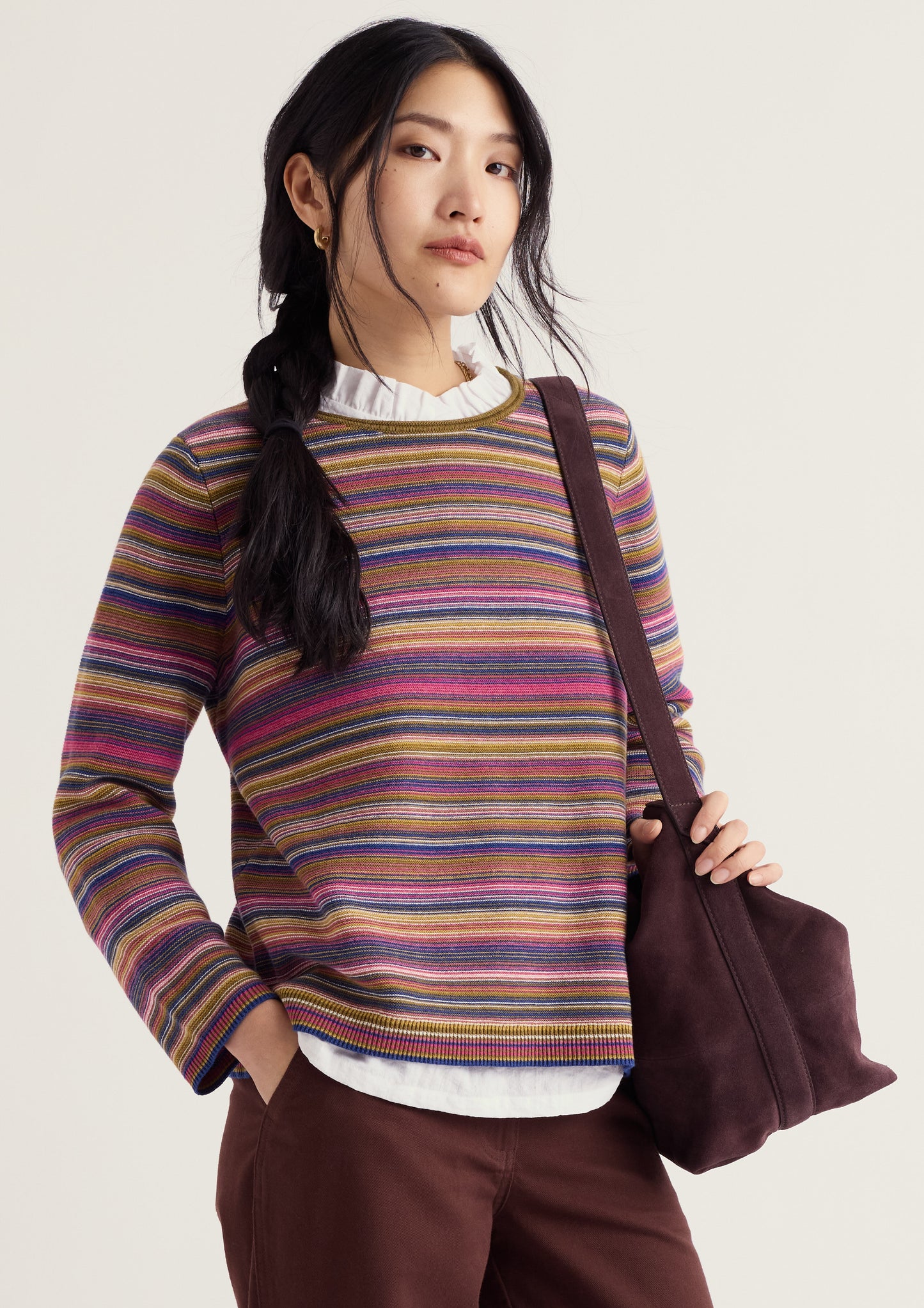 Makers Stripe Jumper-Ripple Marks Fern Moss Multi