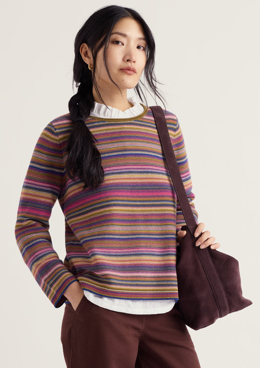 Makers Stripe Jumper-Ripple Marks Fern Moss Multi