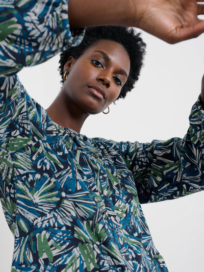 Mallow Button Through Jersey Top Artist Marks Maritime