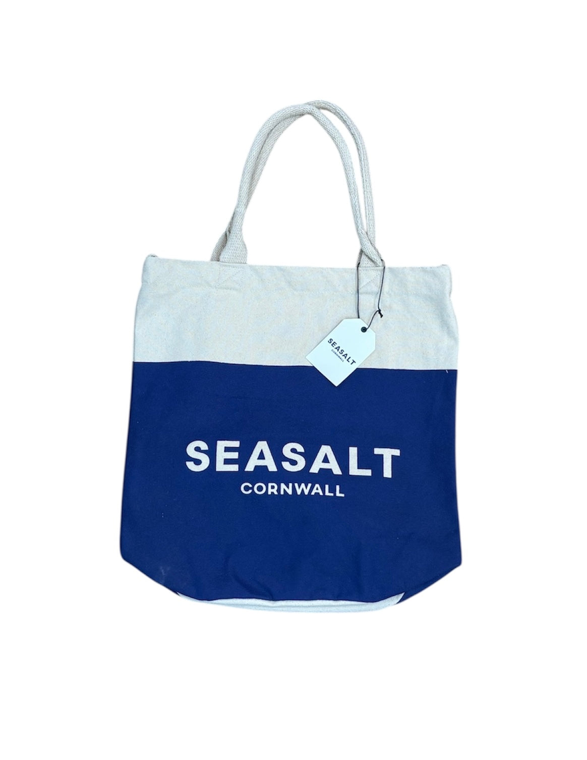 Canvas Stripe Logo Tote Bag  Logo Half Logo