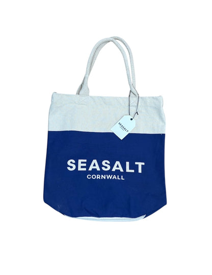 Canvas Stripe Logo Tote Bag  Logo Half Logo