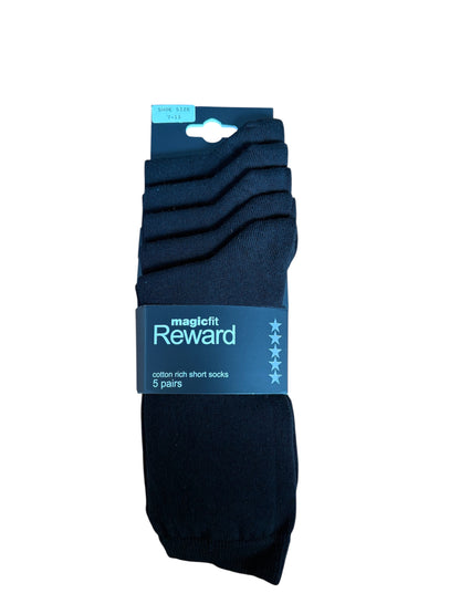 BLACK 5PK SHORT SOCK