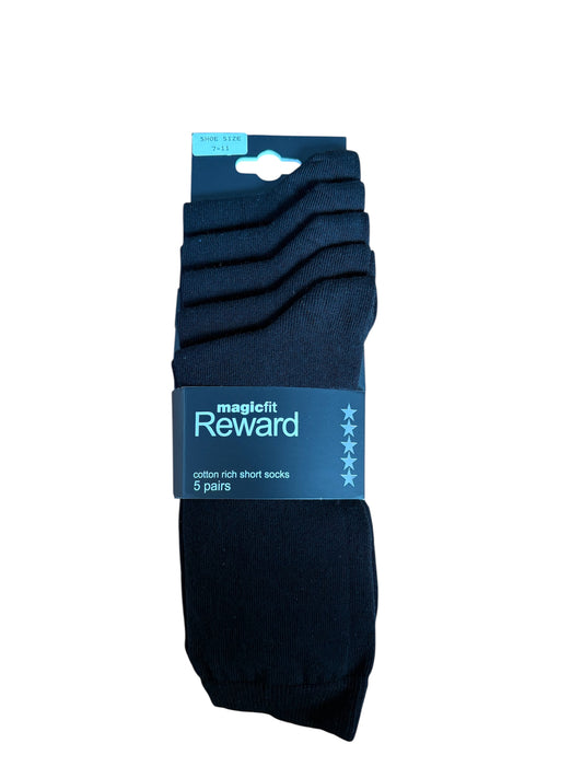 BLACK 5PK SHORT SOCK