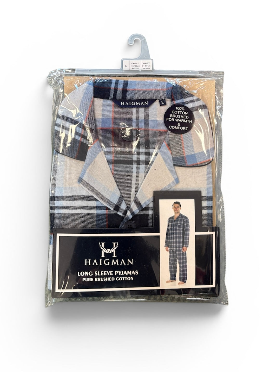 LT BLUE BRUSHED COTTON PYJAMA