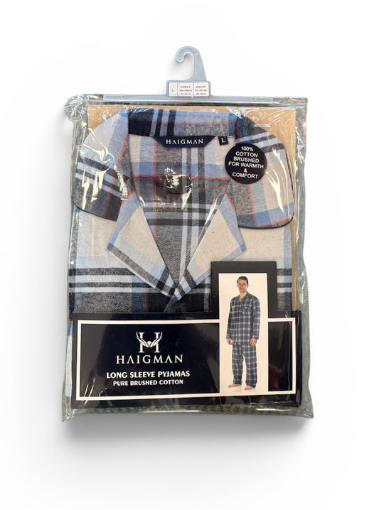 LT BLUE BRUSHED COTTON PYJAMA
