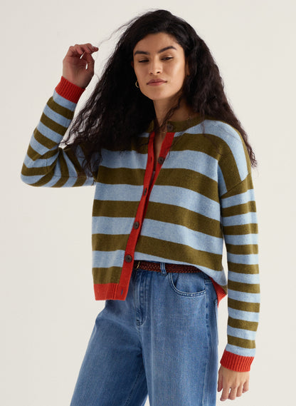 PINWELL CARDIGAN BRIGHT SHAPE SEAGRASS