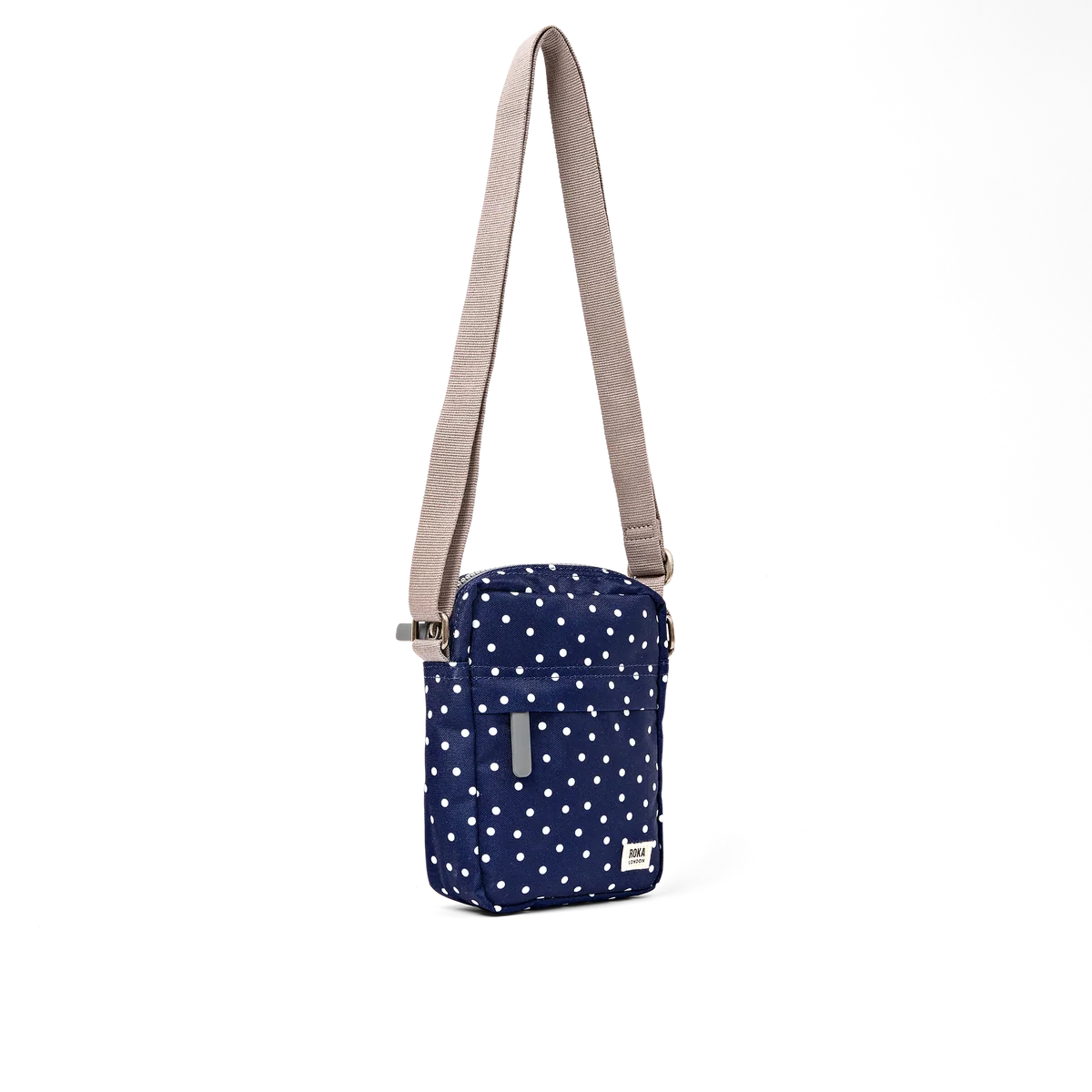 Bond Pocket Crossbody Bag in Navy Polka Dot