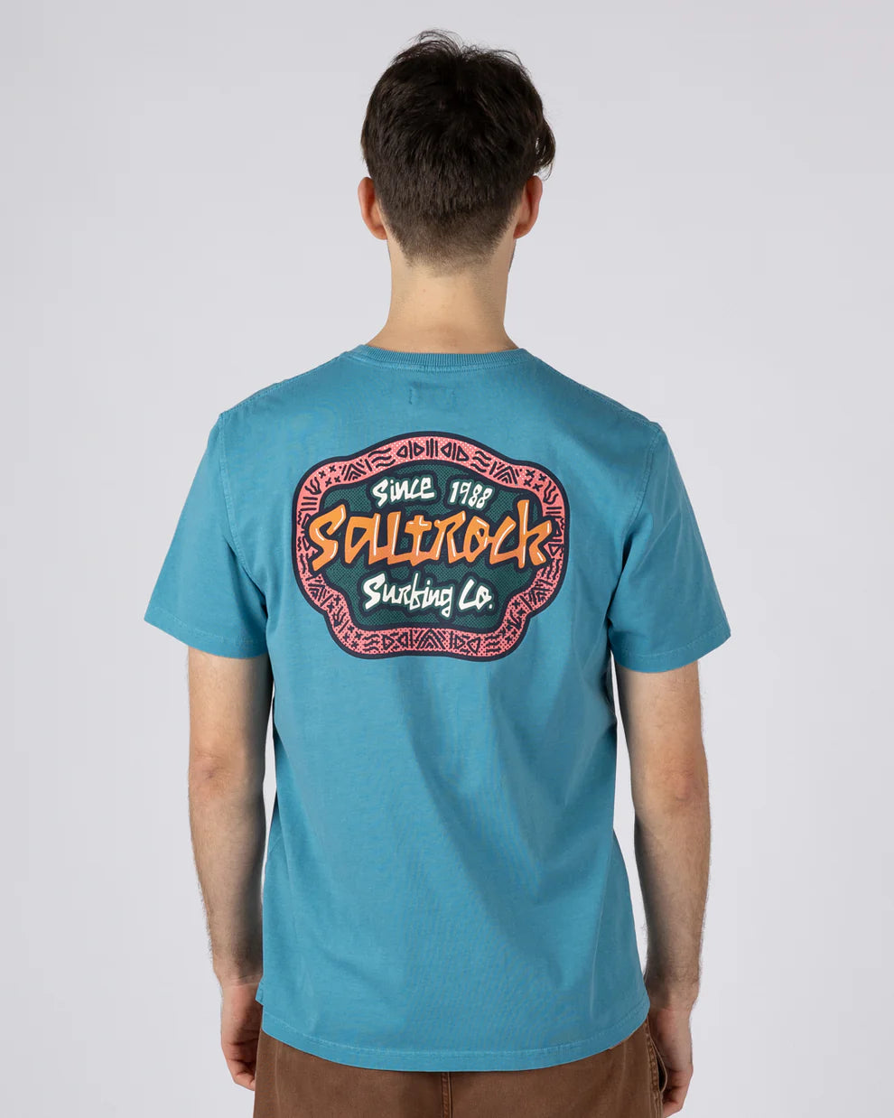 Tribal Frame - Mens Short Sleeve T-Shirt - Bright Blue