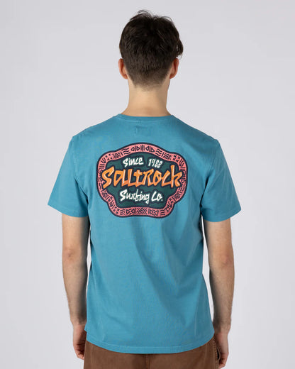 Tribal Frame - Mens Short Sleeve T-Shirt - Bright Blue
