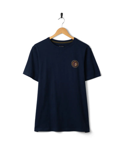 Trail Badge Print - Mens Short Sleeve T-Shirt- Blue