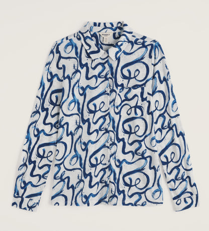 TEASAL HEAD SHIRT INK STROKES CHALK