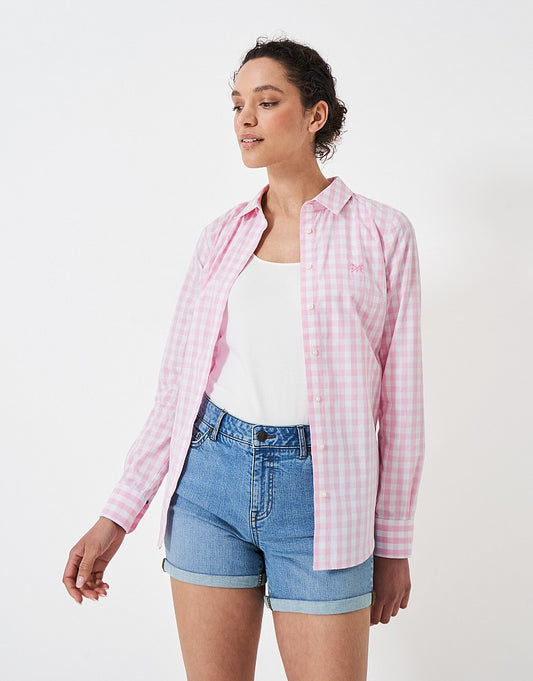 GINGHAM CLASSIC FIT SHIRT-PINK WHITE