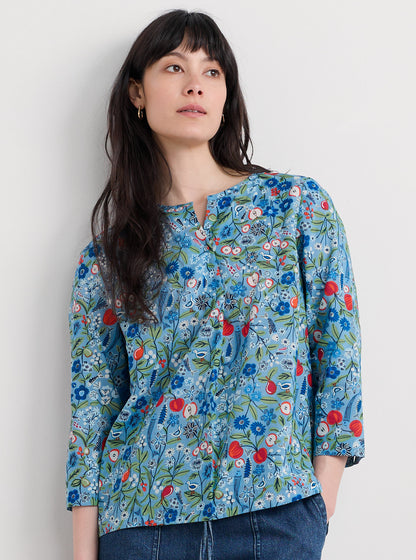 Watercolour Sketch 3/4 Sleeve Top Still Life Sea Holly