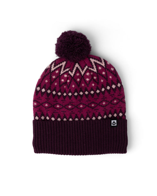 FERN FAIRISLE BEANIE DARK PINK