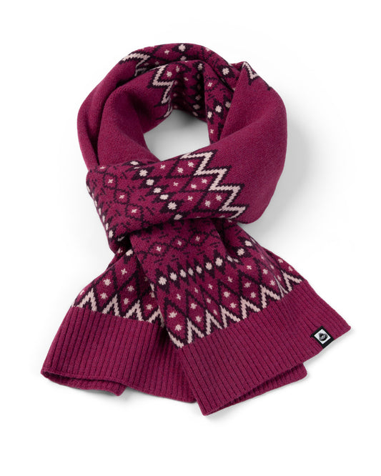 FERN FAIRISLE SCARF DARK PINK