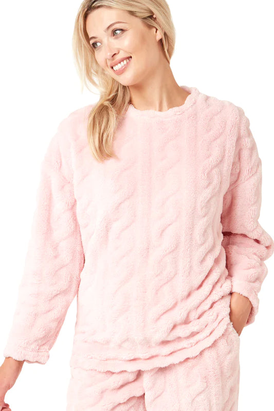 Cuddle-Soft Cable Cosy Fleece Pyjama