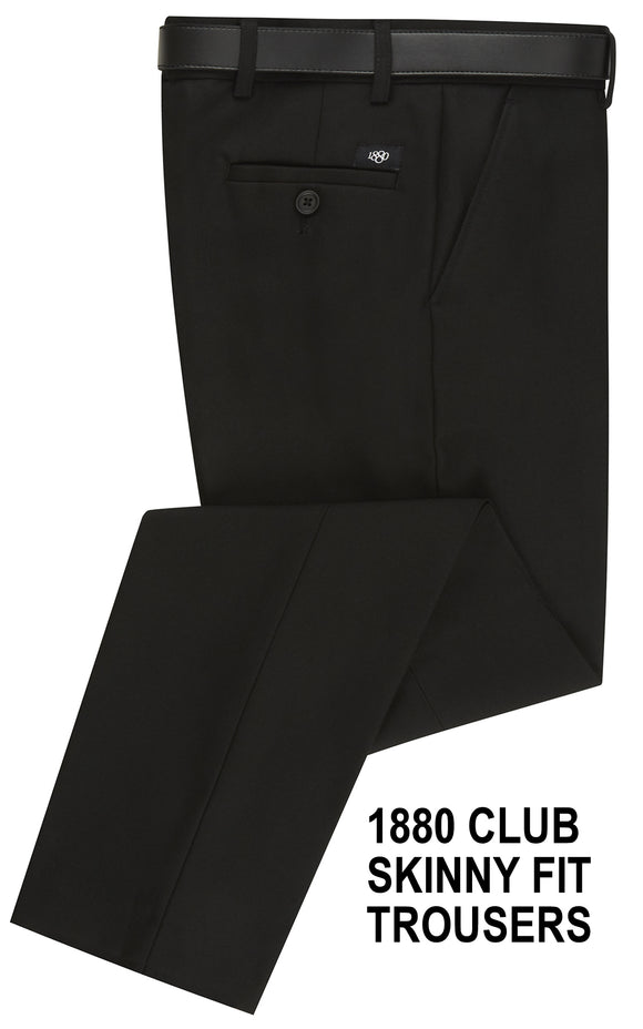 1880 Youths Skinny Fit Black Trousers