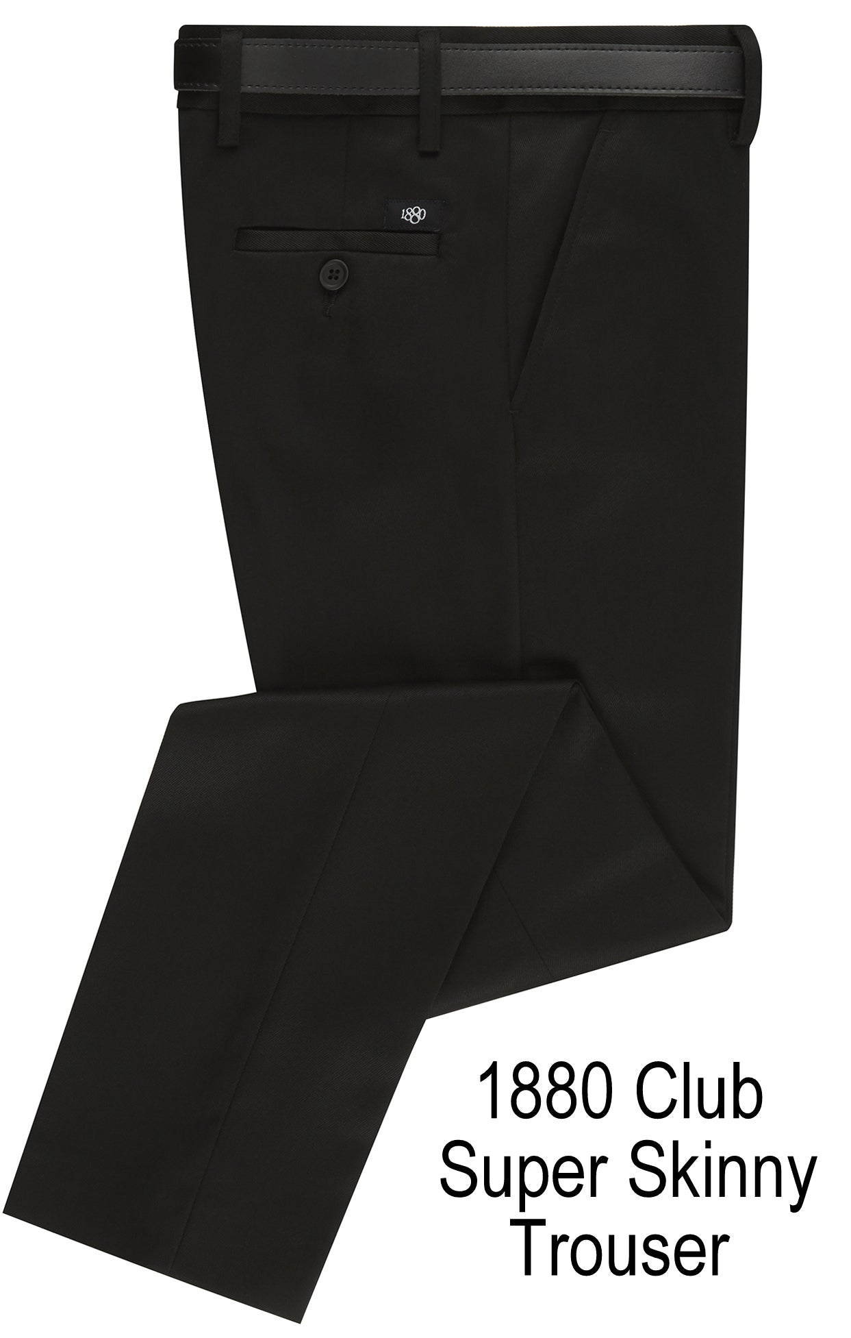1880 CLUB SUPER SKINNY BLACK  YTHS TRS