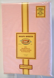 Pink  Sheets/Pillow Cases Rigg's Flannelette Sheets